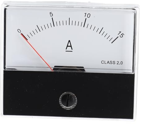 ZLXCAOB Misuratore di corrente analogico da pannello Amperometro Classe 2.0 Precisione DC 0-15A Amperometro analogico Tester di misurazione Ampere Pannello