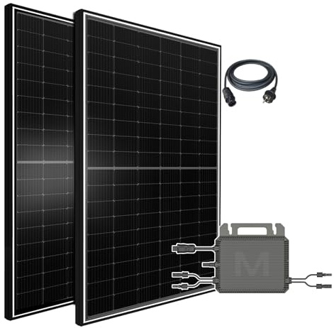 1000W Balkonkraftwerk Komplettset – 800W MARSTEK Mikro-Wechselrichter mit 2x500W Bifazial Glas-Glas Solarmodulen