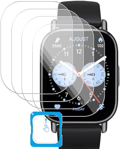 Rniidaaz 4 Piezas Protector de Pantalla para Xiaomi Redmi Watch 5 Lite – Cristal Templado 9H, HD Transparente, Antiarañazos, Instalación Fácil