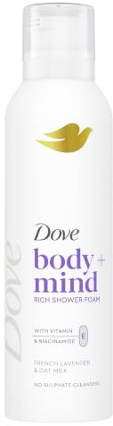 Dove duschskum - lavendel och havremjölksdoft - 0% sulfat* - antioxidant E-vitamin och niacinamid - 1 x 200 ml