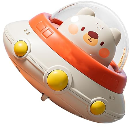 ZDETGU Juguete de Platillo Volador, Coche de Inercia para Empujar y Correr para Niños de Más de 3 Años, Juguete de Cuerda con Forma para Jugar en Interiores y Exteriores, Mejora Las Habilidades