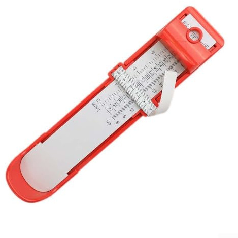 Appareil de mesure de pied 80-200 mm pour enfants et adultes – Pointeur de pied en ABS avec marquages faciles à lire – Aide au shopping scolaire (rouge)