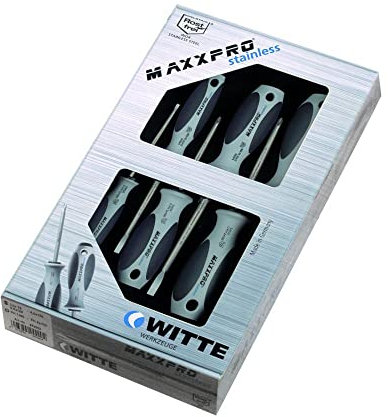 Witte 670008 Maxxpro stainless-Schraubendreher-Satz, 6-teilig, Torx, Kartonverpackung