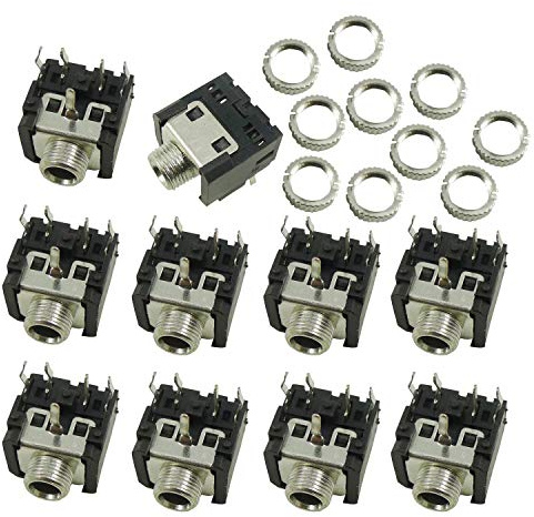 Aihasd 10PCS 3.5 Toma de auriculares PJ-306A Canales dobles auricular estéreo del zócalo