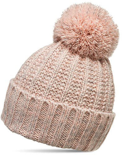 Caspar MU087 klassische Damen Winter Bommelmütze, Größe:One Size, Farbe:rosa