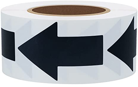 Hylabelest Schwarze Pfeilaufkleber, insgesamt 500 Etiketten pro Rolle, schwarz