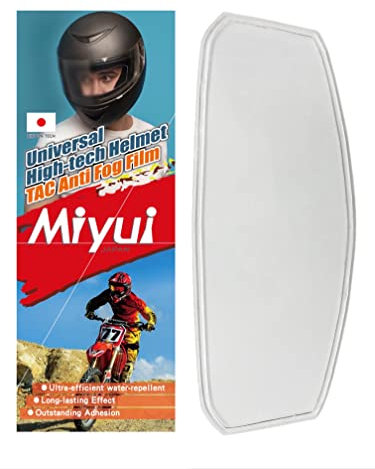 MIYUI JAPAN Scudo universale per casco da motociclista Pellicola anti-appannamento, visiera trasparente Inserto lente resistente all'appannamento 9,7 cm x 25,5 cm