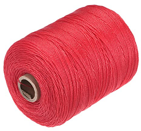 sourcing map Torcida Albañil Línea Nylon Cordel Cuerda Cordón Rojo 600M/656 Yardas 1mm Diámetro para Redes, Paisajismo, Hogar Mejora, Bricolaje Proyecto, Artesanía, Albañilería