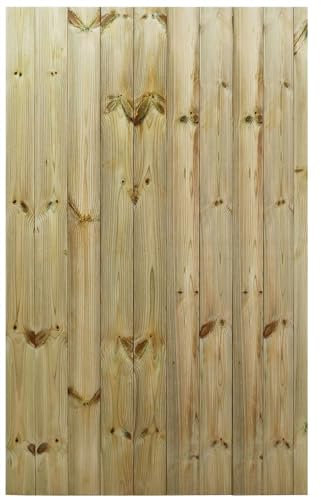 Bespoke Custom Made To Measure UPTO HEIGHT: 6ft (180cm High) Tongue & Groove Semi-Braced Flat Top Pathway Garden Pedestrian Gate [Width Between 90CM to 105CM Hinge Pack Option Removed