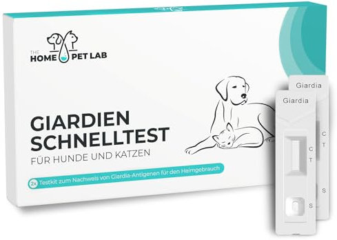 The Home Pet Lab 2 x Giardien Schnelltest Hund & Katze - Giardien-Test zuverlässig als Test bei Darmparasiten und Durchfall - Für Hunde & Katzen bei Giardia (2 x Test)