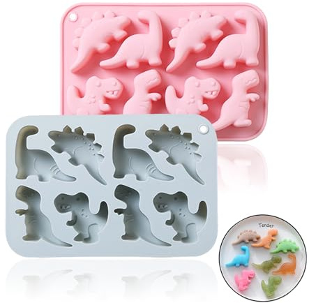 Dinosaurier Silikonform Dinosaurier Backform Dinosaurier Kuchenform Schokoladenform Dinosaurier Silikonform In Dinosaurierform Für Schokolade, Süßigkeiten, Gelee, Eiswürfel, Kleine Seife (2 Pc)