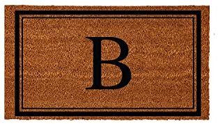 Evergreen Flag Monogram Letter B Entrance Doormat | 28 x 16 inches | Dirt Catching Natural Coir | All-Season | Non-Slip Backing | Indoor and Outdoor Home Decor