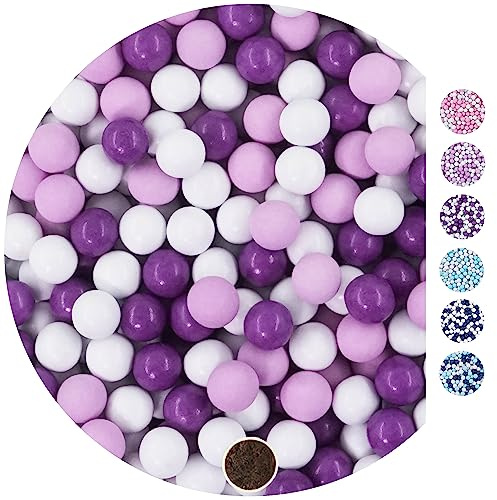 EinsSein 1kg Chocolat Dragees perles mariage Mix petit blanc-lilas-violet brillant 1 cm - dragées baptême communion amandes feter et recevoir fêter de fete couleur pas cher