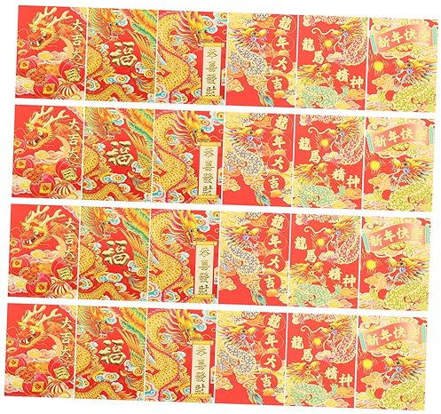 Ciieeo 30stücke Rote Umschläge Im Chinesischen Stil Neujahrsumschläge Für Geldgeschenke Glücksumschläge Für Festivals Und Hochzeiten Pro Packung Dragon Year