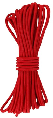 Laffiovh Cordoncino elastico in gomma da 2 mm, 5 m, elastico per cappelli (rosso)