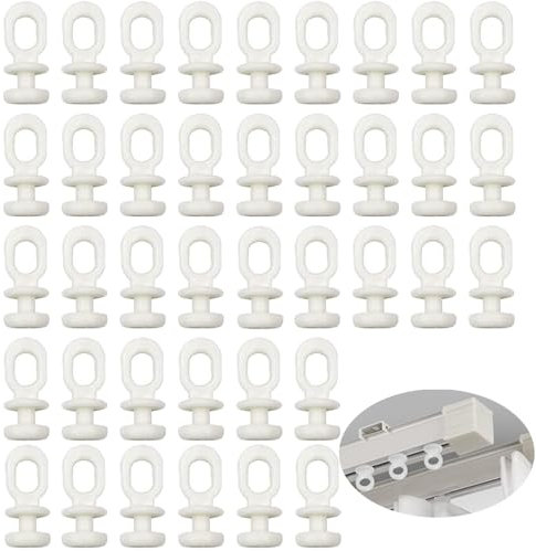 VHPNWJOB 100 Pezzi Ganci per Binario Tende Scorrevoli Accessori Tende Scorrevoli Ganci Binario Curtain Glider Hooks Ganci Plastiche per Tende per Bagni Cucine Camere da Letto Finestre