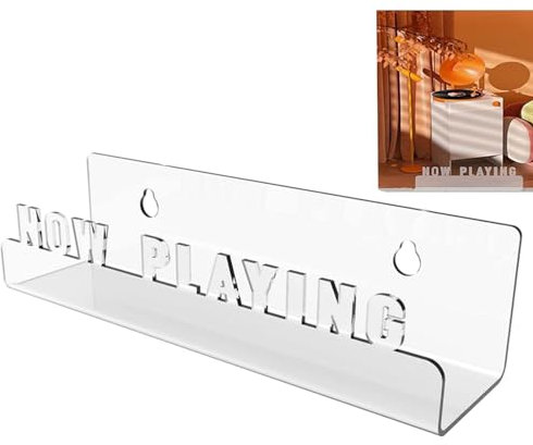 Stibtmr Support mural pour disques vinyles en acrylique Now Playing - Étagères murales lisses transparentes pour décoration murale, bibliothèque, cuisine