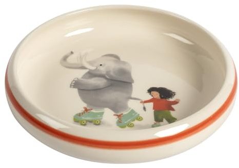 KUHN RIKON Kinderteller Elefant - 18 cm Keramik-Teller Handbemalt