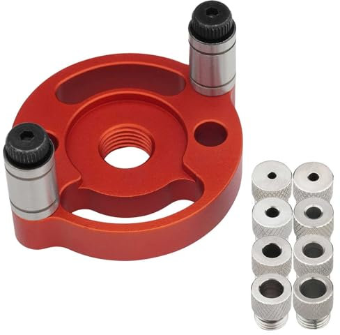 Woodworking Center Finder Kit, Drills Guide Locator with 3/4/5/6/7/8/9/10mm,Drill Guides,Drill Guide for Vertical Hole Drilling,Drilling Hole Locator Set Handheld Drills Bits and Bushings