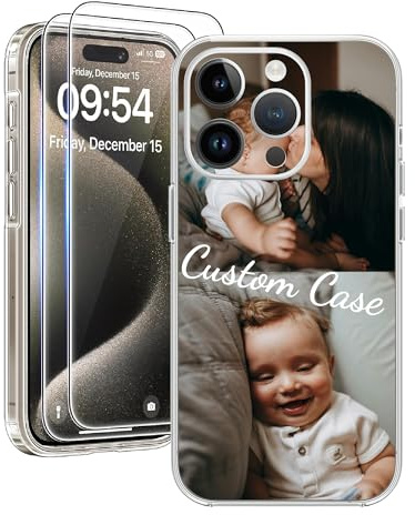 Cliffora Handyhülle mit Foto für iPhone 17 16 15 14 Pro Max Plus, Personalisiertes Geschenk Handyhülle personalisiert, Individuelle Schutzhülle mit Bild für Damen Herren