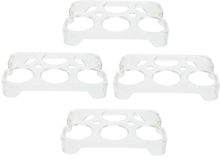 HOLIDYOYO Porte-œufs de Camping en Plastique, Organiseur de Rangement pour Œufs Empilable et Fixe, Lot de 4 Pièces pour Réfrigérateur, Protège et Conserve Œufs en Toute Sécurité