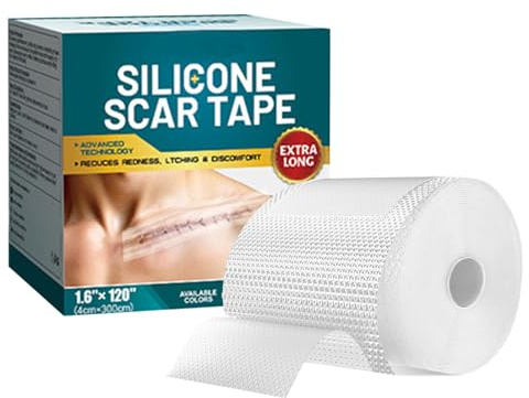 Feuilles de cicatrices en silicone, ruban de cicatrice en silicone | Bandes de pour cicatrices de section C, rouleau de 1,6 x 118 pouces Feuilles d'élimination des cicatrices