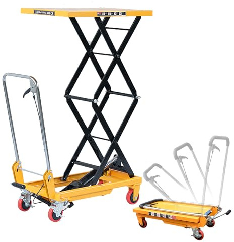 Chariot de Levage, Plateforme élévatrice hydraulique, Chariot à Double Ciseaux, Pliable, Chariot Robuste 4 Roues, pour supermarché entrepôt Usine,200KG