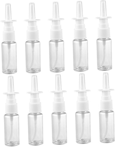BIUDECO 10 piezas Botellas Spray Pet Transparentes Pulverizador Nasal Reutilizable Dosificación Precisa Portátiles y Resistentes para Viaje y Cuidado Facial