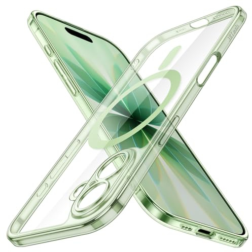 JETech Magnetische Dünn Hülle für iPhone 17, Salbei | Kompatibel mit MagSafe, Kameraschutz, Ultradünnes Leichtdesign, Transparente Rückseite