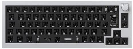 Keychron Q2 Pro Mechanisches Tastatur-Kit, 65% ISO-Layout, Bluetooth 5.1, programmierbares QMK/VIA, CNC-Aluminiumgehäuse, RGB, Barebone-Gaming-Kit für 3/5-Pin-Schalter, Windows/Mac – Weiß