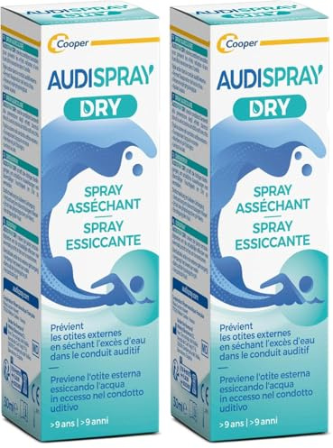AUDISPRAY DRY - Spray auriculaire - Humidité - Soulage la gêne et la sensation d'oreille bouchée ou de la déficience auditive à la suite d'un contact avec l'eau - Spray - 30 mL - A partir de 9 ans