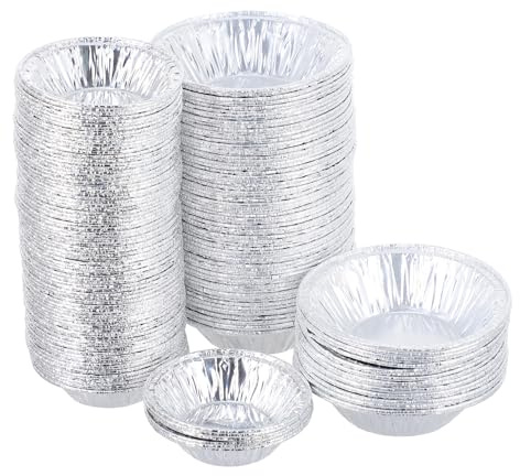 Homoyoyo Molde Desechable para Tarta de Huevo de Papel de Aluminio Ecológico, 500 Piezas (250 Diámetro 6,5 Cm 250 Diámetro 7 Cm), Molde Redondo Antiadherente para Hornear Tartaletas,