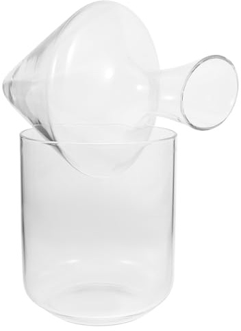 OSOLADY Set Decanter per Vino Delicato Secchiello Ghiaccio in Vetro Trasparente, Distributore Obliquo per Bar e Casa, Accessorio per Esaltare Sapore e Aroma del Vino