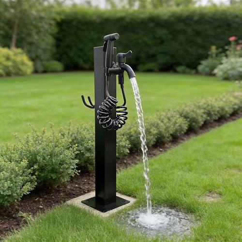 Colonne d'eau Extérieure en Acier Inoxydable, avec Robinet et Pistolet Pulvérisateur, pour Le Lavage d'irrigation d'arrosage de Pelouse