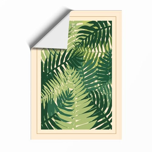 Layered Fern Fronds Botanical Unframed Wall Art Print A3 (42×29.7cm), Wall Decor for Living Room, Bedroom, Office & Home, Art Gift