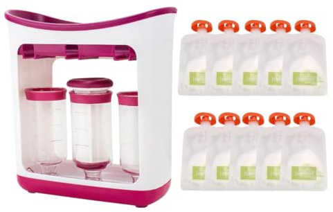 Squeeze Station Fabricant De Jus À Base Jus De Fruits Frais Pour Bébé | Fait Maison Station De Compression Pour Aliments Pour Bébé,Avec Sacs De Rangement Réutilisables