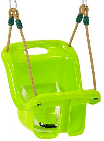 TP Toys Early Fun Baby Swing Seat - Rot Resistant Ropes And Safety Harness Included. Premium Outdoor Playground Swing Seat With Adjustable Ropes. Weather-Resistant, Ideal For Gardens - 6 Months+