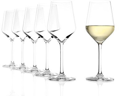 Stölzle Lausitz Copas de Vino Blanco Revolution Juego de 6, 365 ml – Copas para Vinos Blancos Intensos & Tintos Medios – Cristal – Apto para Lavavajillas & Fabricado en Alemania