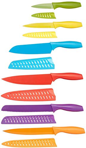 Amazon Basics Messer-Set, bunt, 12-teilig