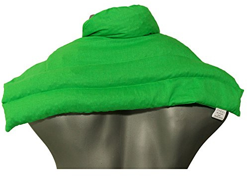 Bio-Dinkelkissen Schulter & Nackenkissen mit Kragen. Wärmekissen Körnerkissen Nackenwärmer für Mikrowelle und Backofen (froschgrün, Bio-Dinkel)