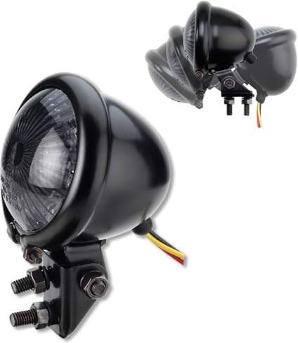 LED Motorrad Rücklicht Bates Style schwarz Smoke getönt universal e-geprüft - Germany Motorsports