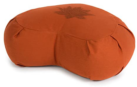 Yoga Studio Meditation Cushion Crescent Zafu Buckwheat - Lotus Leaf - Terracotta