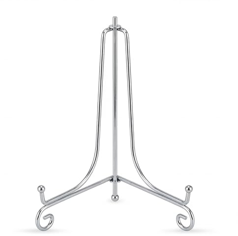 Tincogo Silber Metall Tellerständer Tellerhalter Eisen Staffelei Display Ständer für Schüssel Teller Kunst Foto Bilderrahmen (10 Zoll)