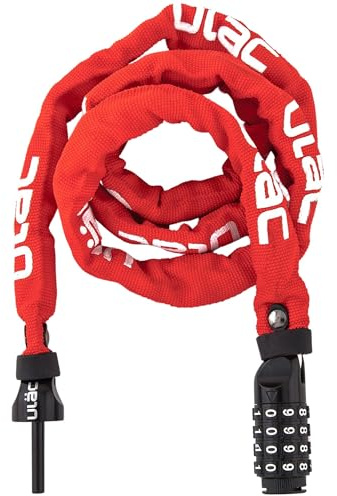 ULAC - Lucchetto Pitone a Combinazione 52nd Street | Catena Antifurto da 4 Millimetri | Acciaio Temprato da 120 Centimetri | 10.000 Combinazioni | Scooter, Moto, Biciclette