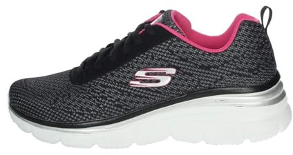 Skechers Fashion Fit-bold Boundaries, Scarpe da Ginnastica Donna, Nero Black Hot Pink Bkhp, 37 EU