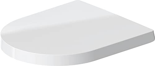 Duravit WC-Sitz ME by Starck, Toilettendeckel mit Absenkautomatik, Klodeckel aus Urea-Duroplast, mit Edelstahl Scharnieren, verkürzte Version (Compact), Weiß Seidenmatt, Länge: 43,8 cm