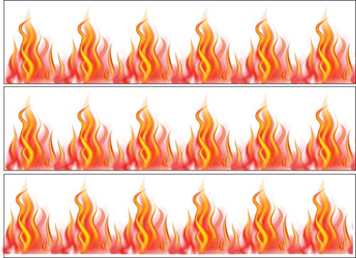 Flames Fire border Cake Band Ribbon Side Stripes Edible Icing or Wafer 3 strips approx 2.5 inch x 10 inch (Wafer)