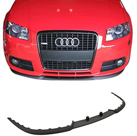 Tuning Fanatics Cup Spoiler Lippe Spoilerlippe Frontspoiler Stoßstange für A3 S3 8P in Schwarz aus Acrylnitril-Butadien-Styrol (ABS) für die Front des Fahrzeugs