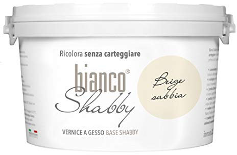 bianco Shabby® Beige Sabbia (Sand-Beige) - (2,5 Liter) Chalk Paint Kreidefarbe auf Wasserbasis für alle Oberflächen – geruchsneutral, einfach zu verarbeiten, extra matt