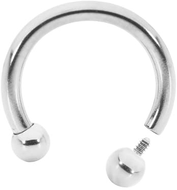 (12G 12mm) Titanium Unisex invändigt gängad cirkulär hästsko Skivstång Septum Lip Nos Ring Örhänge Body Piercing Smycken